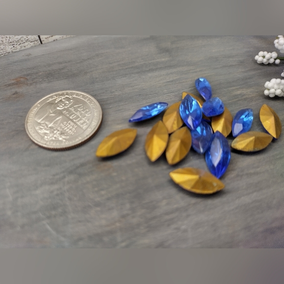 Vintage Sapphire Navettes For Jewelry Making 20 Stones Per Set - Picture 5 of 9
